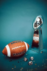 football and lombardi trophy - super bowl party prep