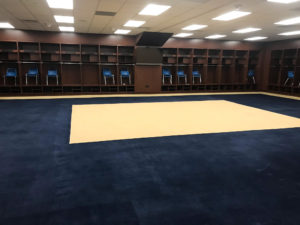 clean locker room carpet after the Sams team did their job