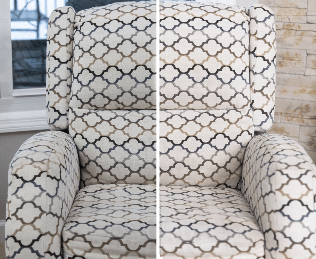 Before and After Upholstery Cleaning